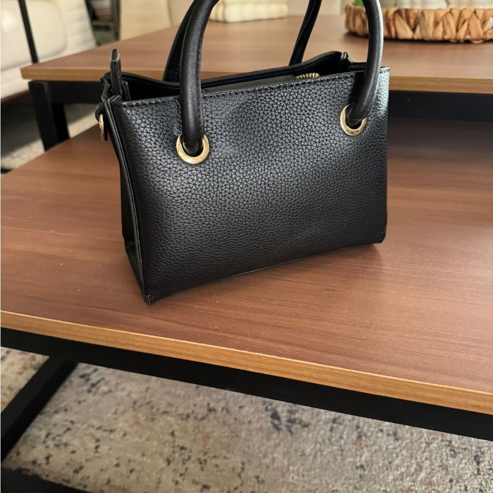 Valentino By Mario Valentino Black Mini Bag with Pebbled Finish